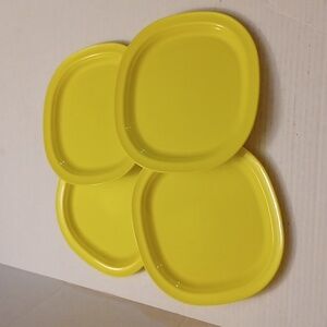 4/$40 New Tupperware Microwave Party Plates - Lemon Colour - Set of 4